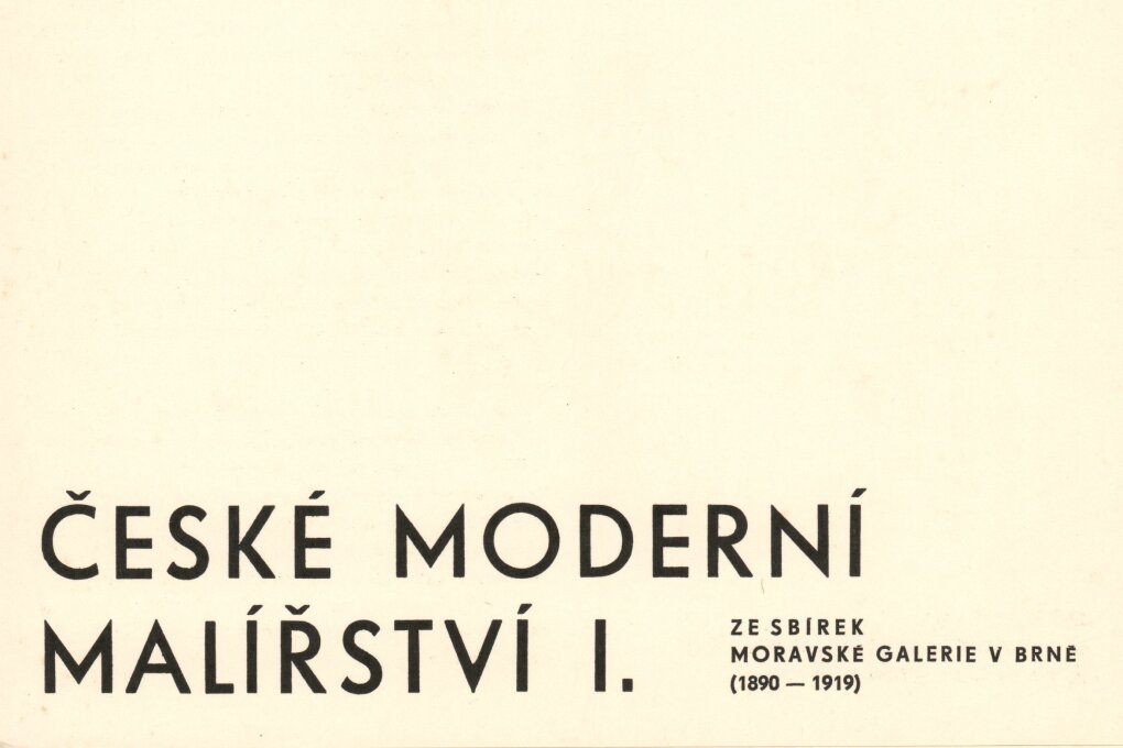 České moderní malířství ze sbírek Moravské galerie (1890–1919)